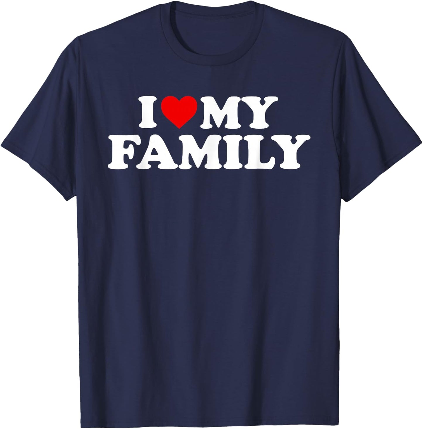 I Love My Family Design T-Shirt - T-Shirt | Navy