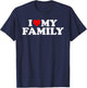 I Love My Family Design T-Shirt - T-Shirt | Navy