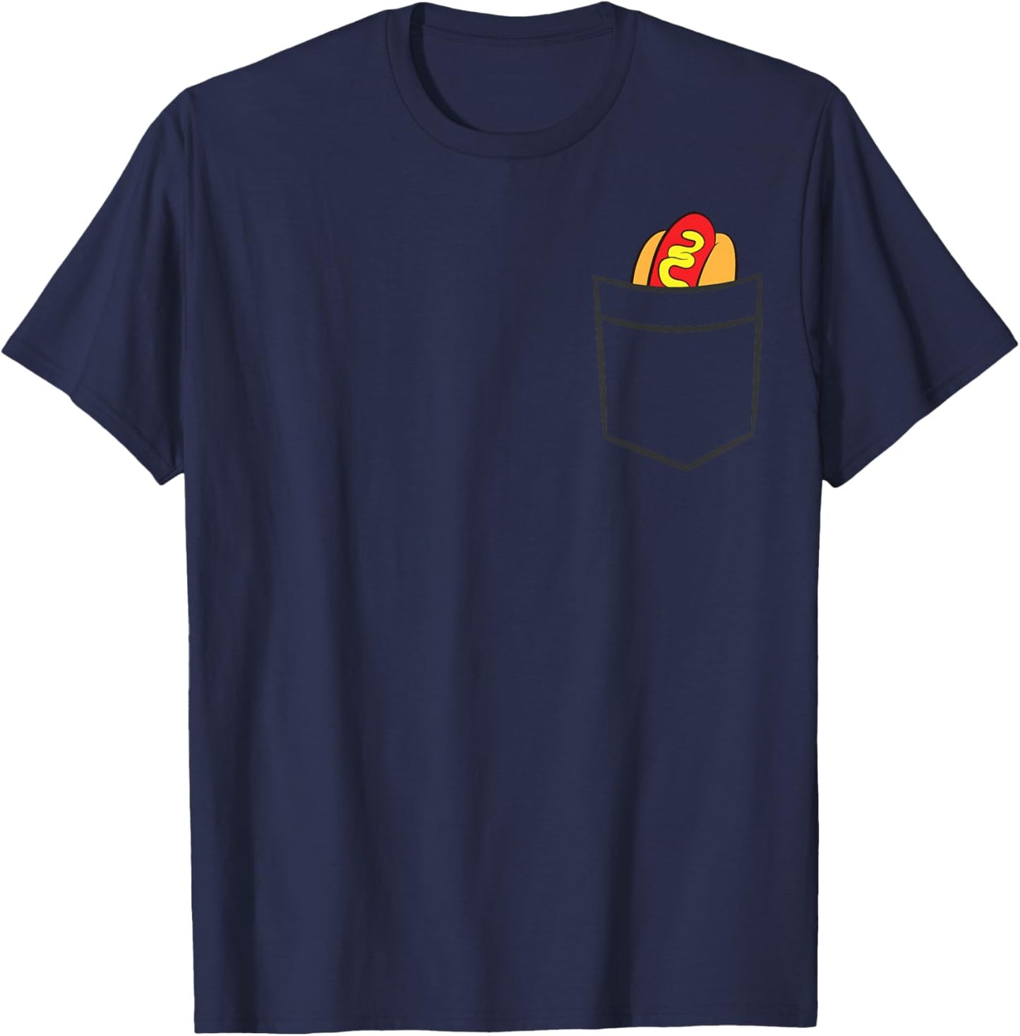 Hotdog in The Pocket Fast Food Funny Pocket Hot Dog T-Shirt - T-Shirt | Navy