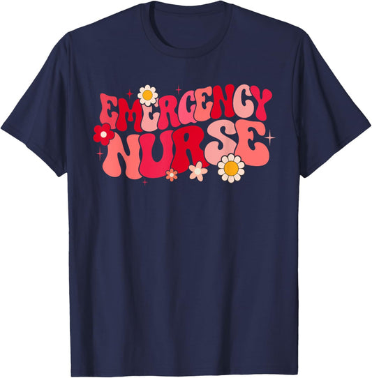 groovy ER Nurse Emergency Nurse School women nursing Room T-Shirt - T-Shirt | Navy