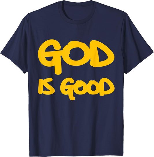God is Good Yellow Christian Shirt T-Shirt - T-Shirt | Navy