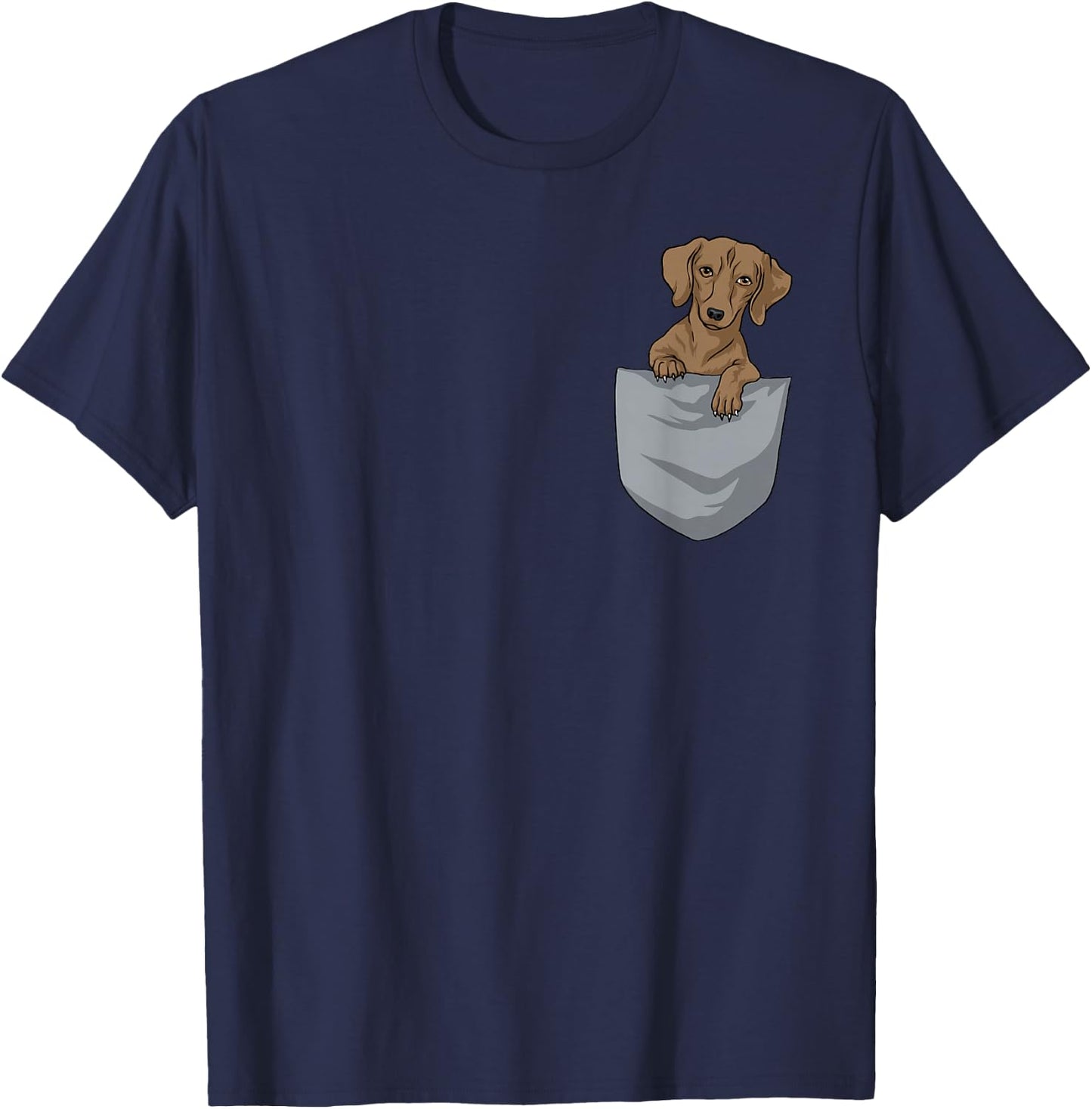 Dachshund Pocket Funny Dachshund T-Shirt - T-Shirt | Navy