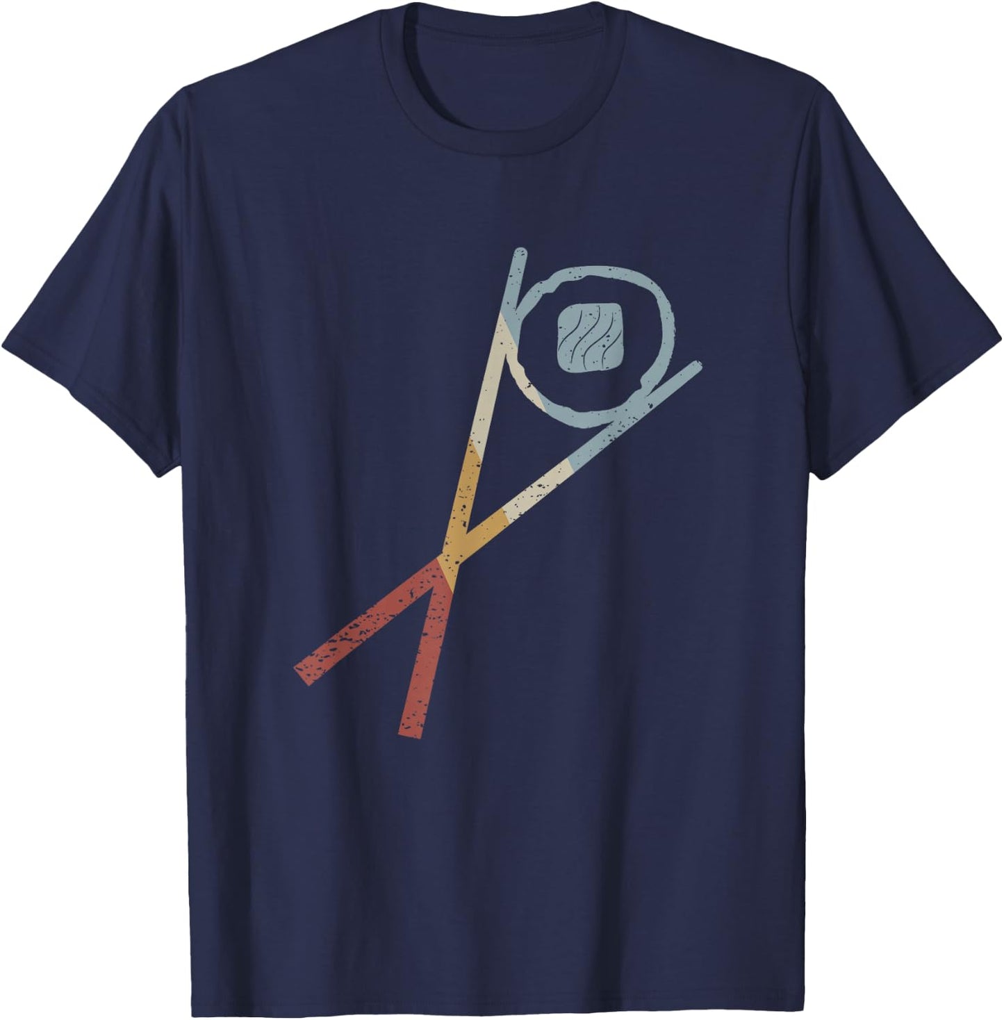 Sushi Sticks Sake Maki Retro Style Vintage T-Shirt - T-Shirt | Navy