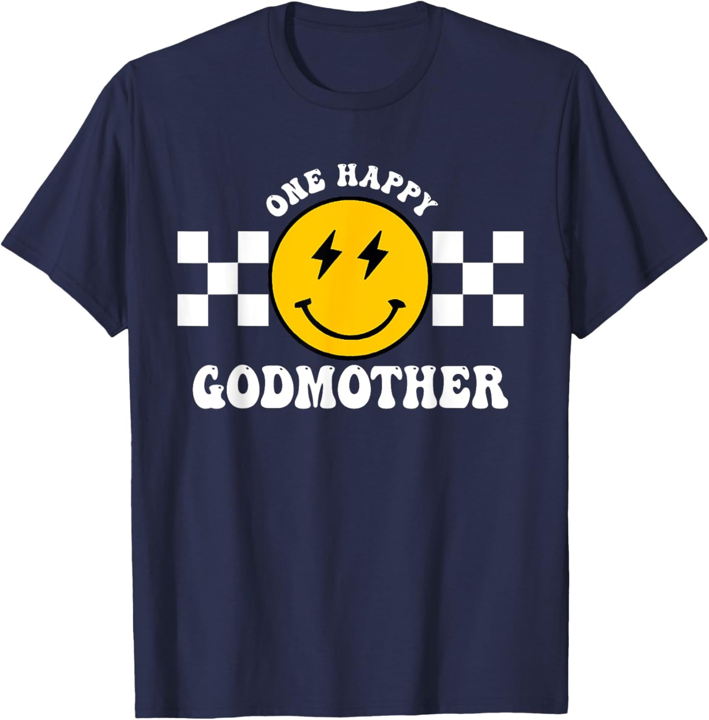 One Happy Dude 1st Birthday One Cool Godmother Family T-Shirt - T-Shirt | Navy