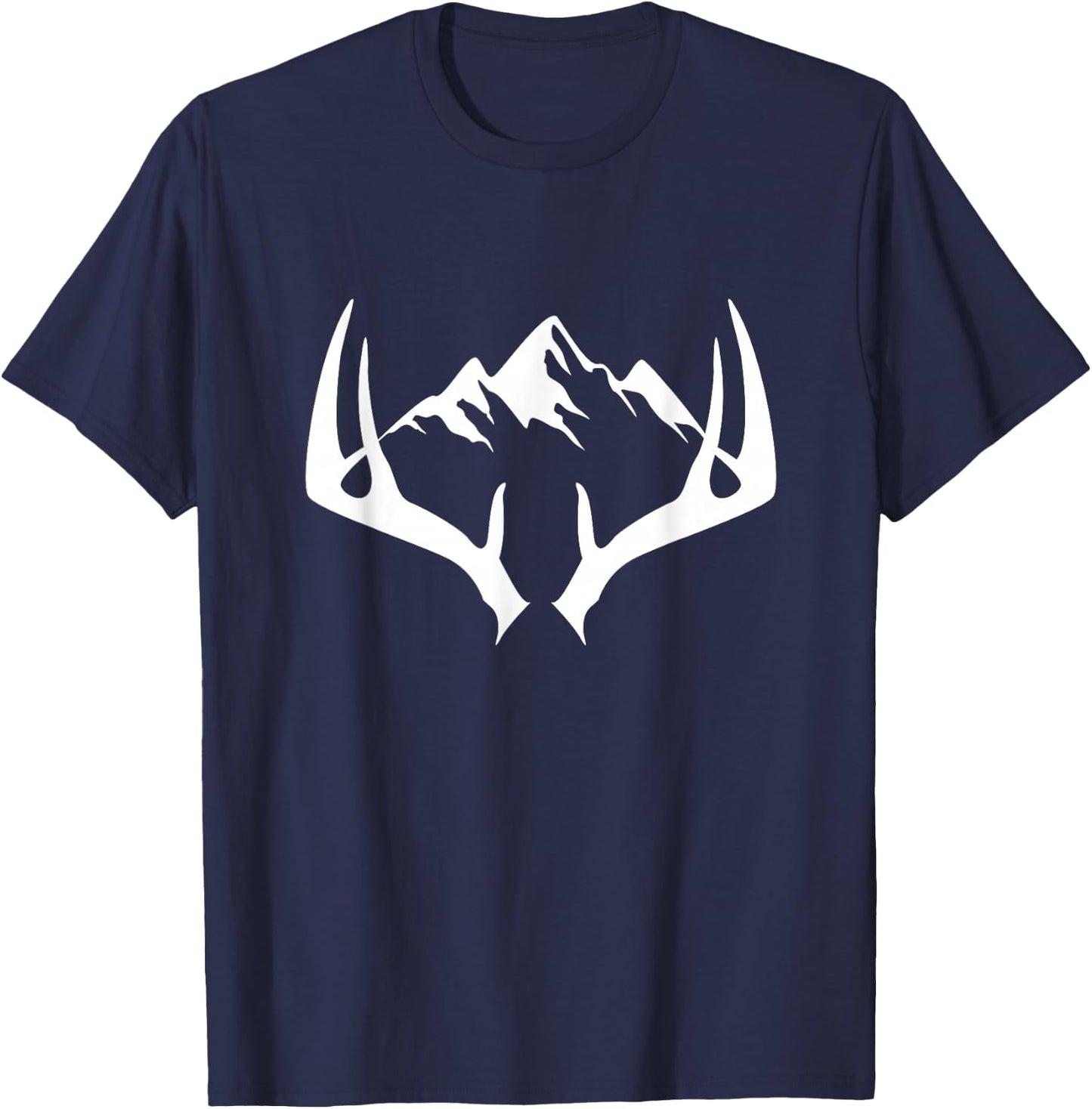 Mountain Outdoor Antlers Elk Deer Hunting T-Shirt - T-Shirt | Navy