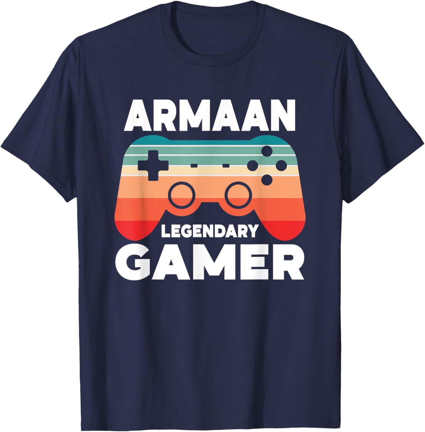 Armaan Legendary Gamer Funny Personalized Armaan Gamer T-Shirt - T-Shirt | Navy
