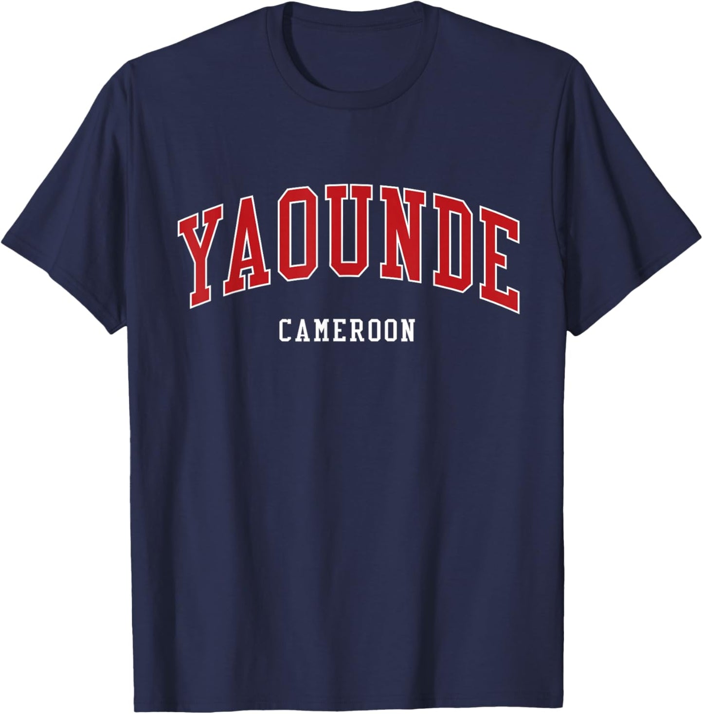 Yaoundé Cameroon College University Style , Black, S T-Shirt - T-Shirt | Navy