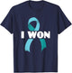 I Won Ovarian Cancer Awareness Ovarian Cancer Warrior T-Shirt - T-Shirt | Navy