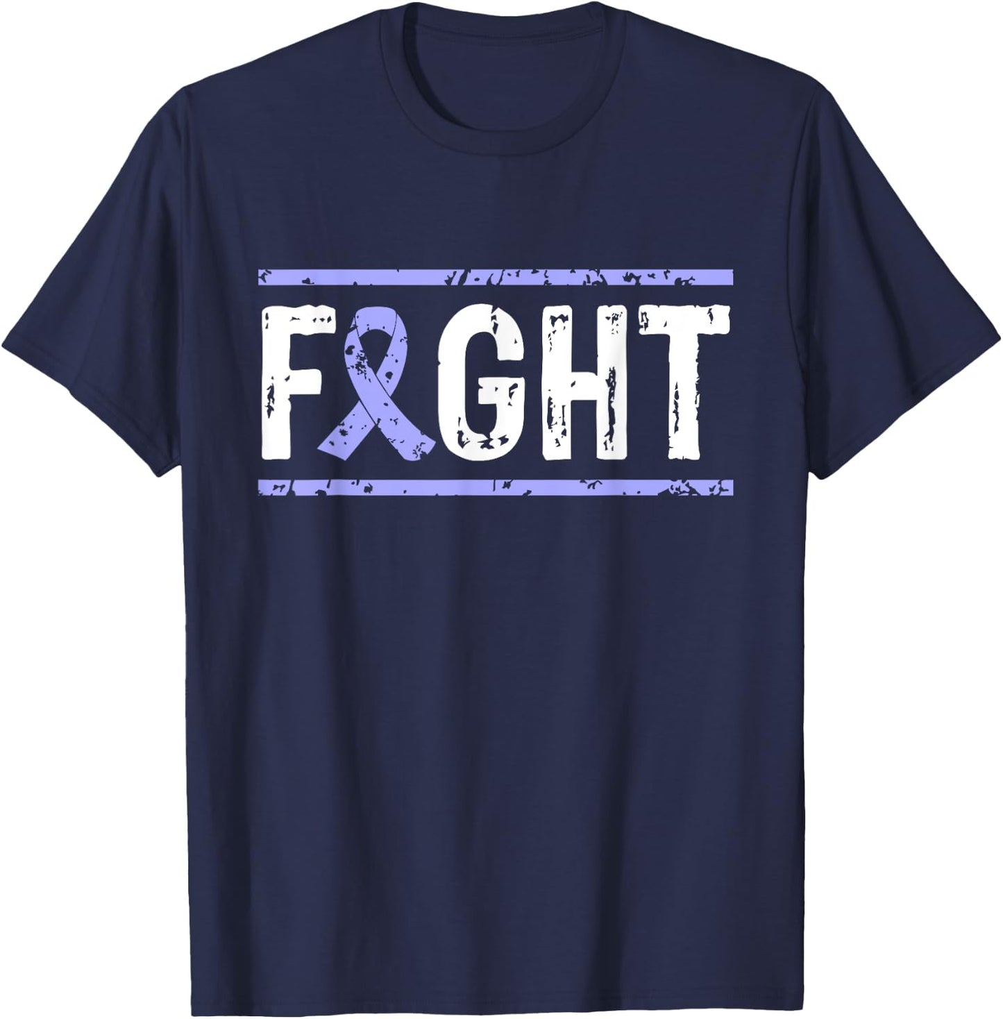 Cancer Warriors co Gastric Cancer Awareness Fight Cancer Periwinkle Ribbon for -Adults, Black, Small T-Shirt - T-Shirt | Navy