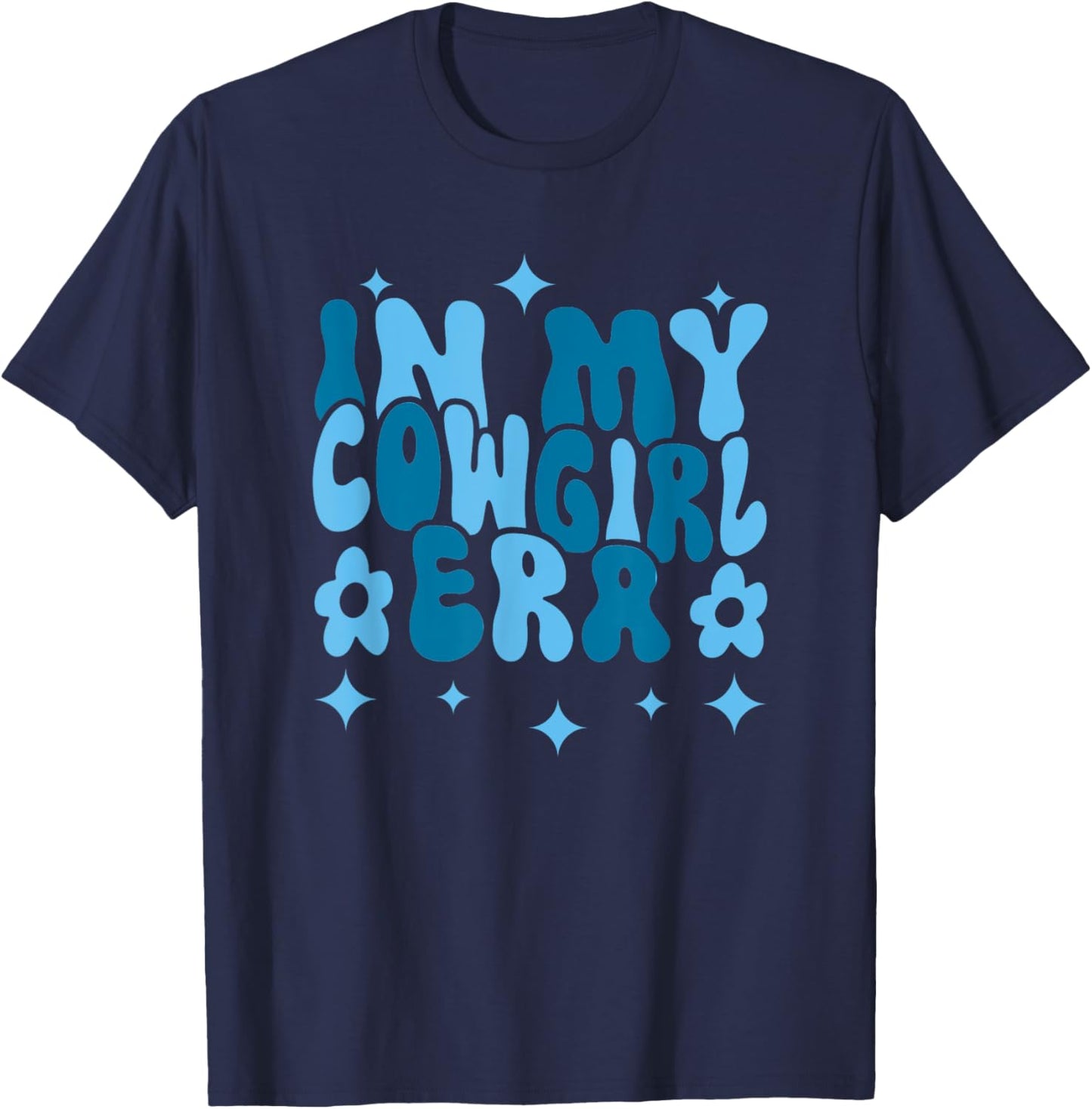 Hippie Groovy In My Cowgirl Era T-Shirt - T-Shirt | Navy