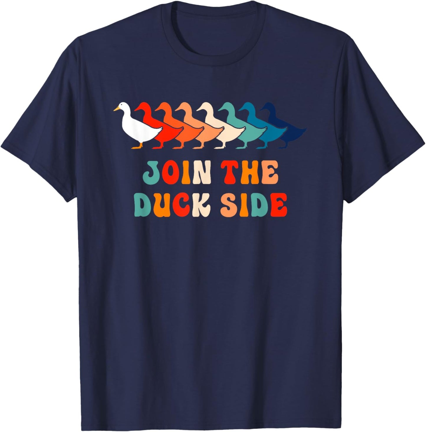 Vintage Ducky Retro Duck Pun 70s 80s Funny Duck T-Shirt - T-Shirt | Navy