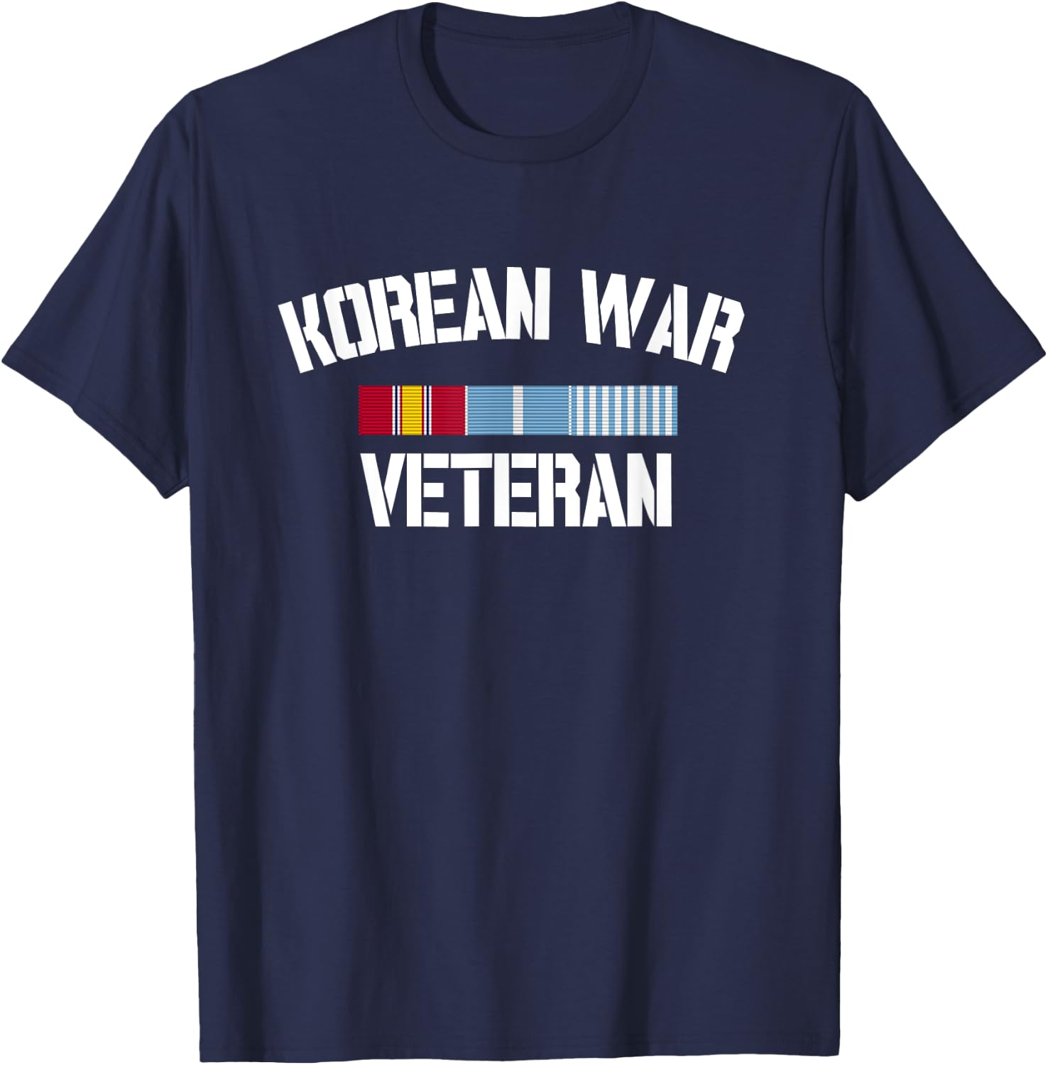 Patriotic American Creations by Revinct Designs Korean War Veteran Pride Korea Service Ribbon T-Shirt - T-Shirt | Navy