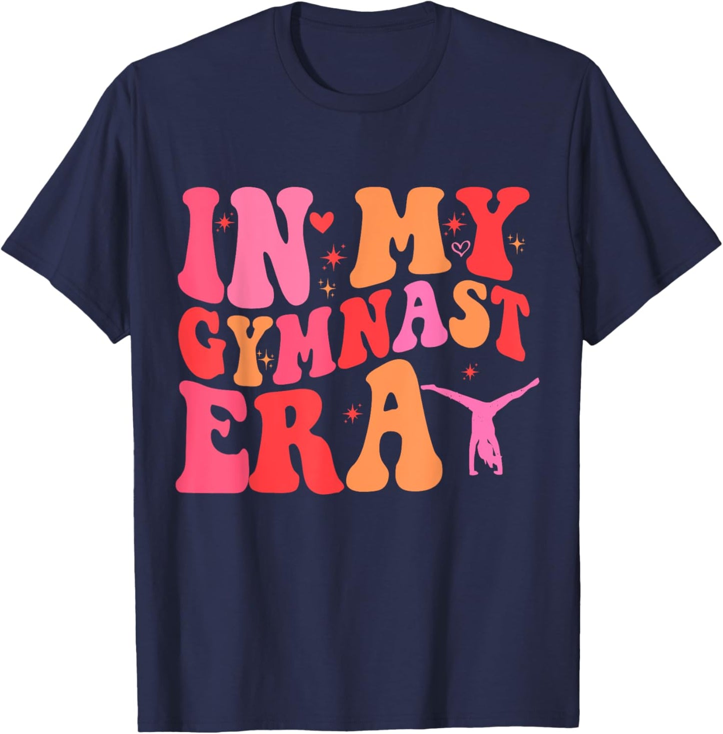 Funny Gymnastics Lover Quote In My Gymnast Era Mom Groovy T-Shirt - T-Shirt | Navy