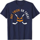 Halloween Hockey Hat Trick Or Treat Ice Hockey Player T-Shirt - T-Shirt | Navy