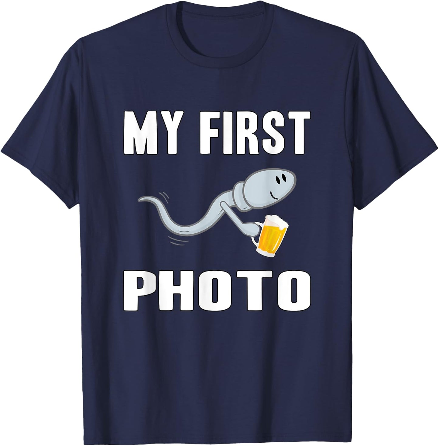 Beer Sperm Photo T-Shirt - T-Shirt | Navy