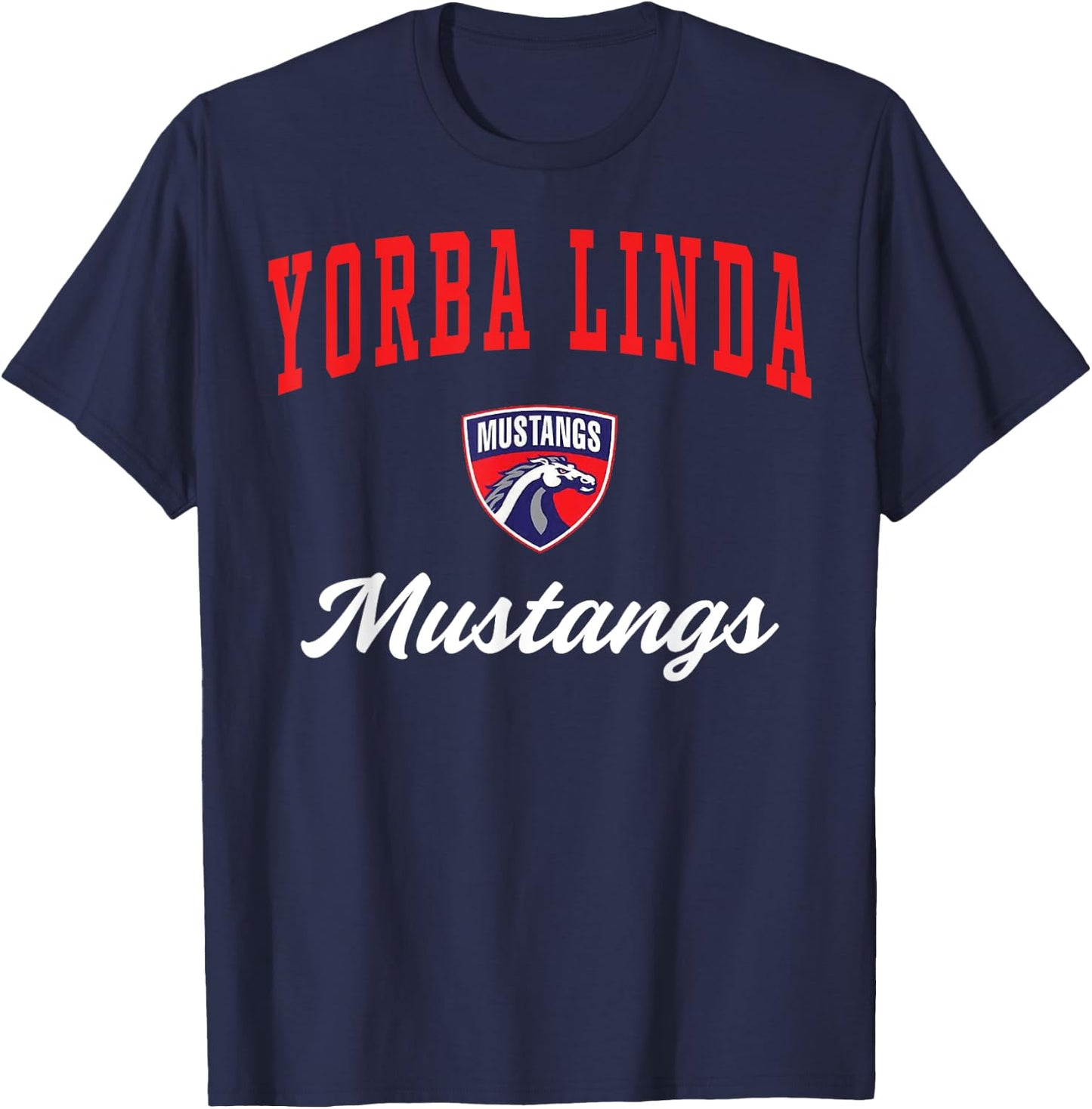 Yorba Linda High School Mustangs C3 T-Shirt - T-Shirt | Navy