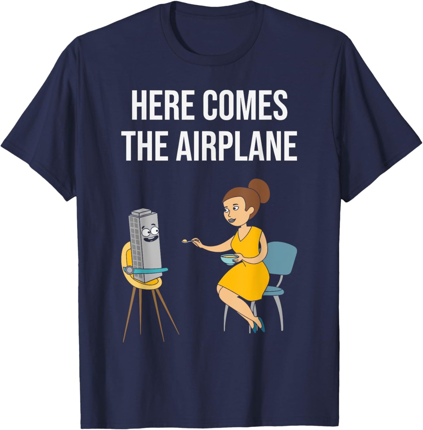 Here Comes The Airplane T-Shirt - T-Shirt | Navy