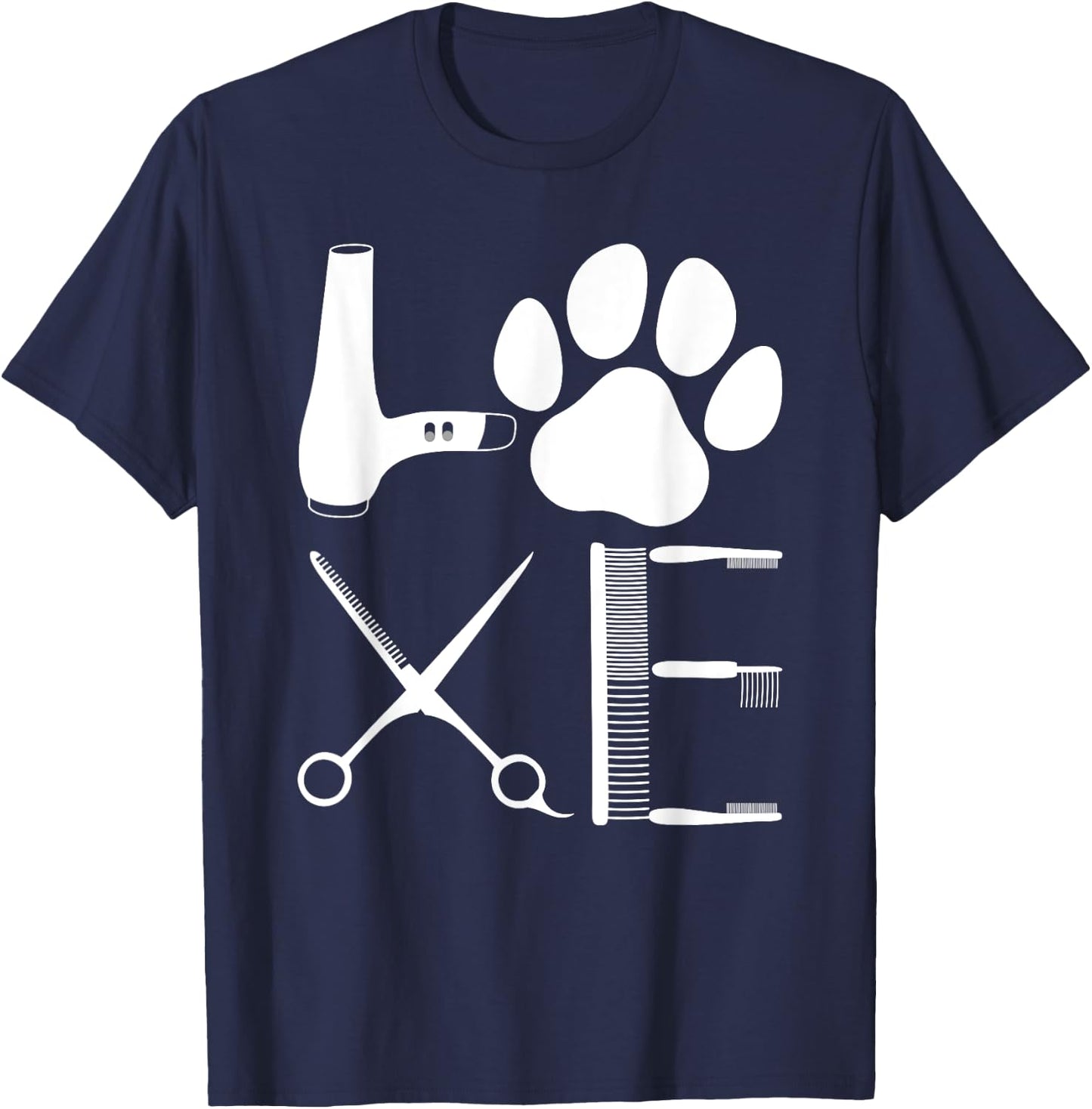 Cool Dog Groomer Women Pet Grooming Puppy Dog Owner T-Shirt - T-Shirt | Navy