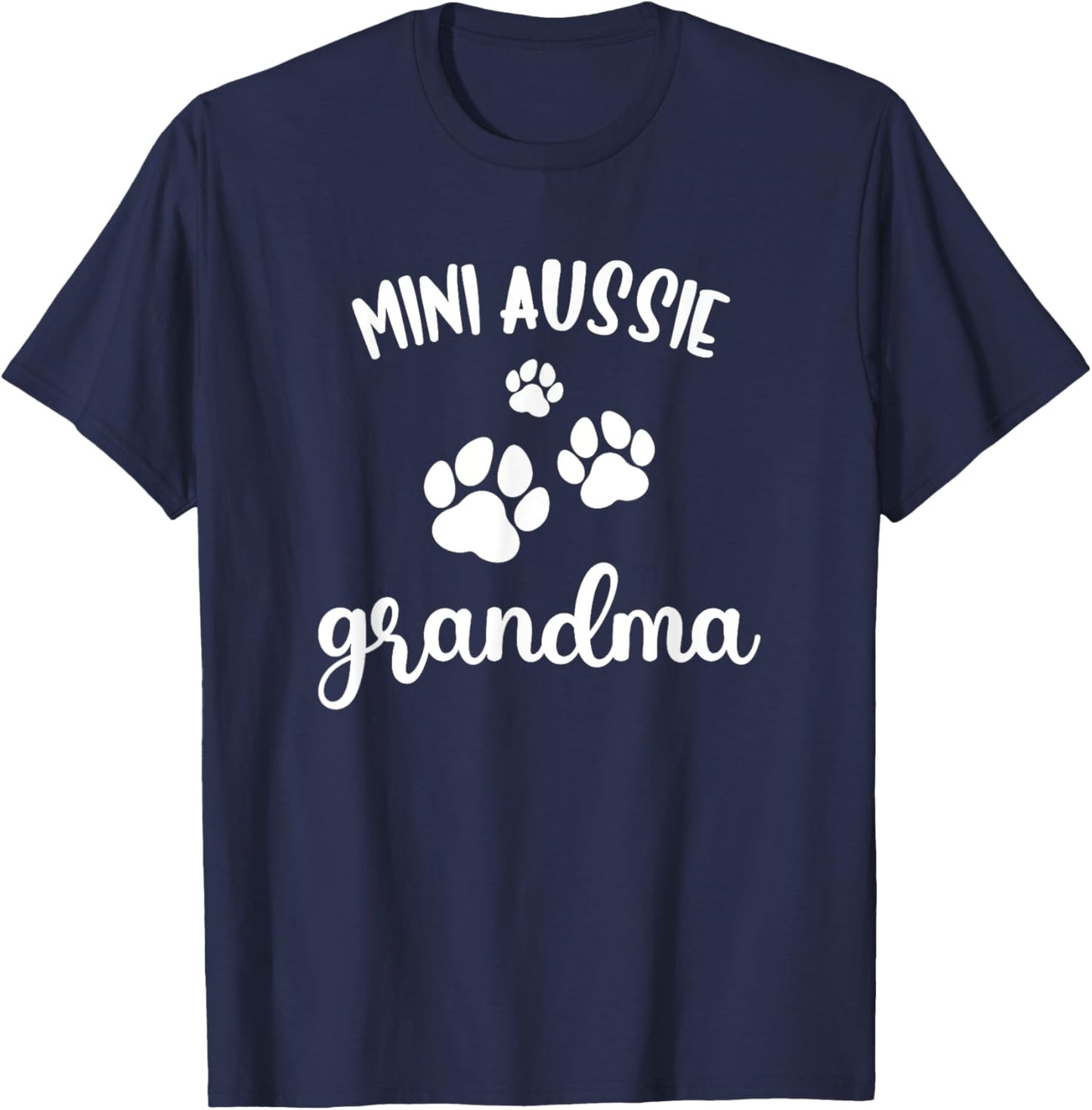 Mini Aussie Grandma Cute Dog Miniature Australian Shepherd T-Shirt - T-Shirt | Navy