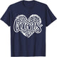 Leopard Cheetah Heart LIONS School Spirit Top Distressed T-Shirt - T-Shirt | Navy