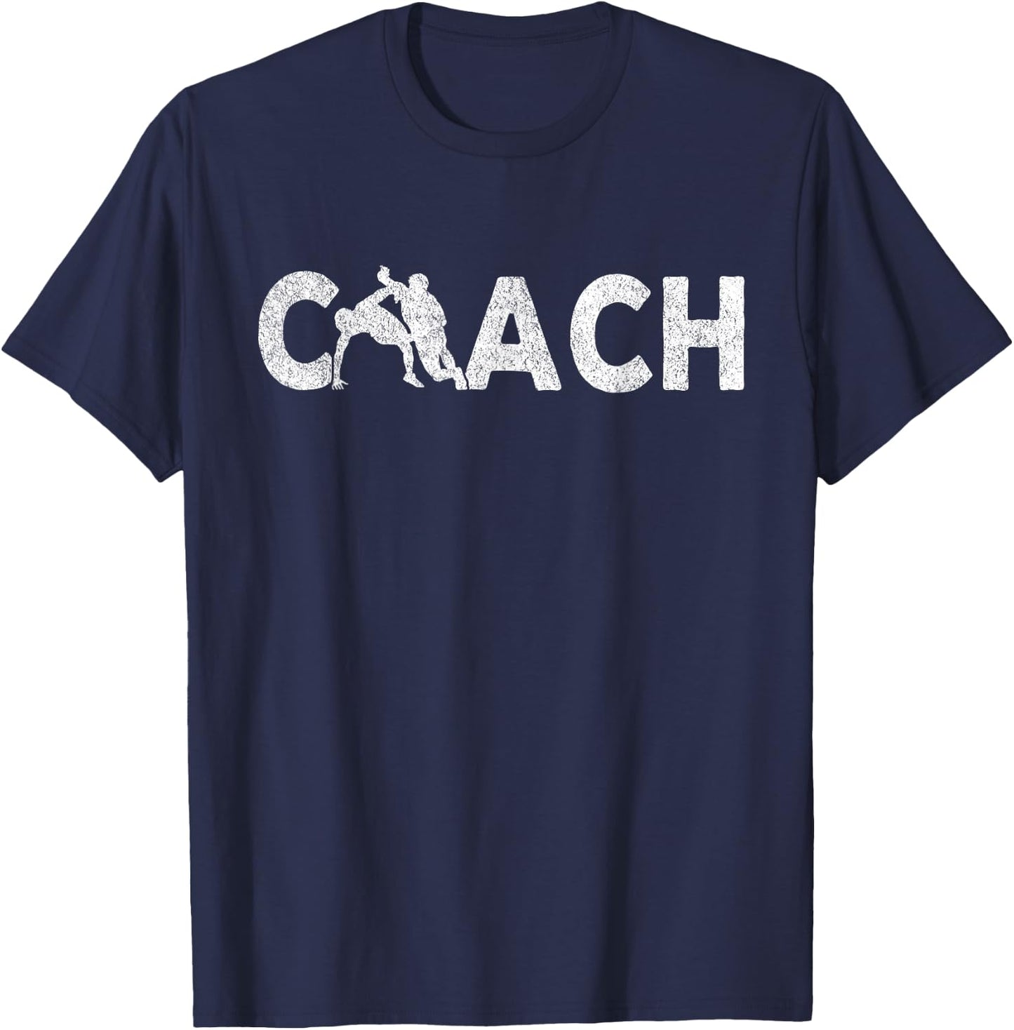 Scholastic Wrestling Coach Folkstyle Wrestling Retro T-Shirt - T-Shirt | Navy