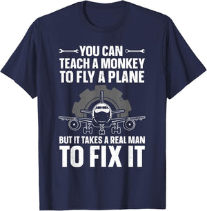 Funny Aircraft Mechanic Art Boys Aircraft Technician T-Shirt - T-Shirt | Navy
