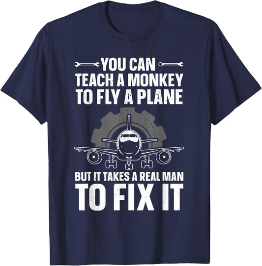 Funny Aircraft Mechanic Art Boys Aircraft Technician T-Shirt - T-Shirt | Navy