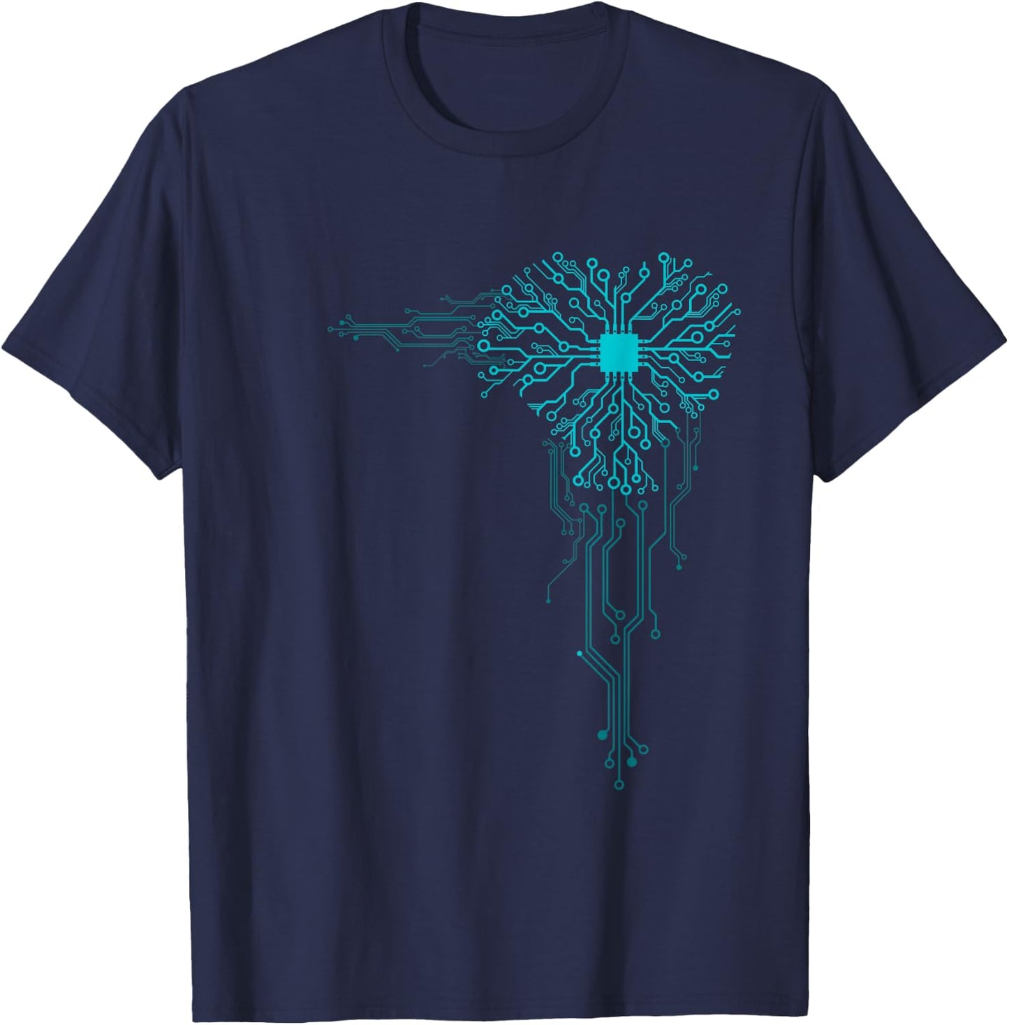Funny Computer Geek Nerd Gift Cool Computer Core Circuit T-Shirt - T-Shirt | Navy