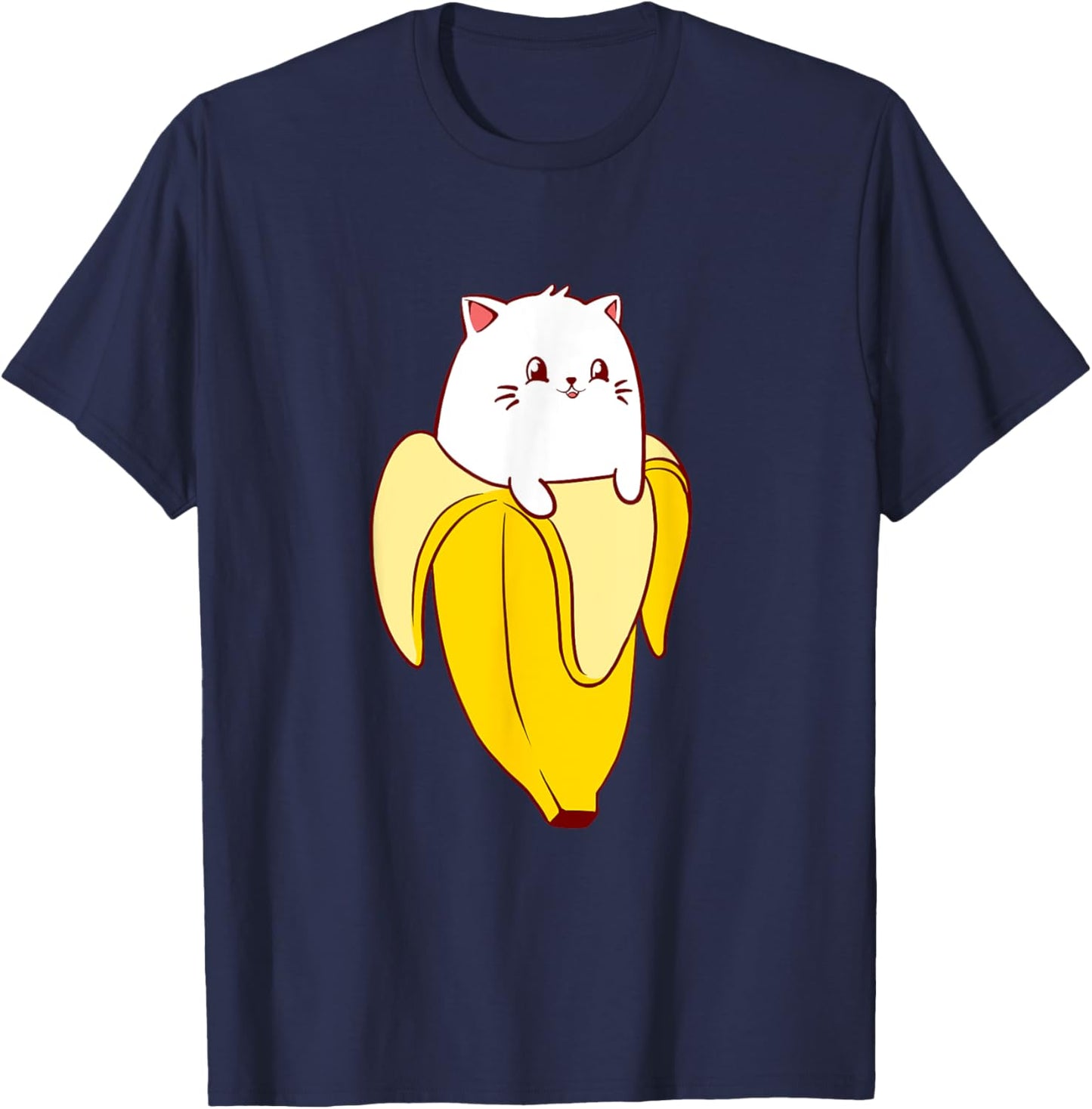 Cat Banana Kitten Lover Funny Kawaii Neko Pet Owner Men Women Girls Kids T-Shirt - T-Shirt | Navy