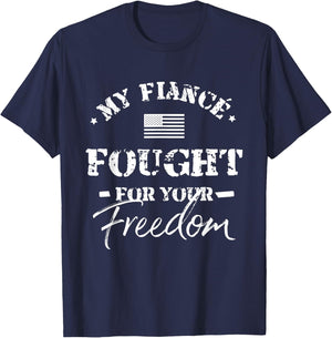 My Fiance is a Veteran Shirt for Fiancee T-Shirt - T-Shirt | Navy