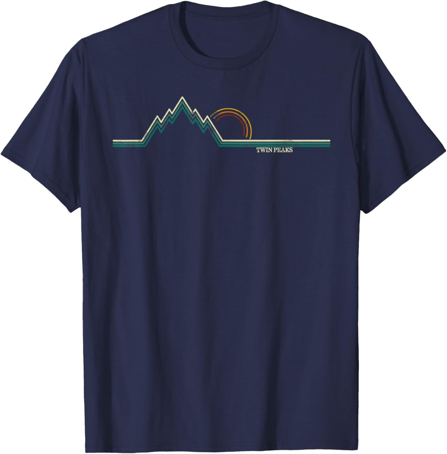 Retro Twin Peaks, California Summer Hiking T-Shirt - T-Shirt | Navy