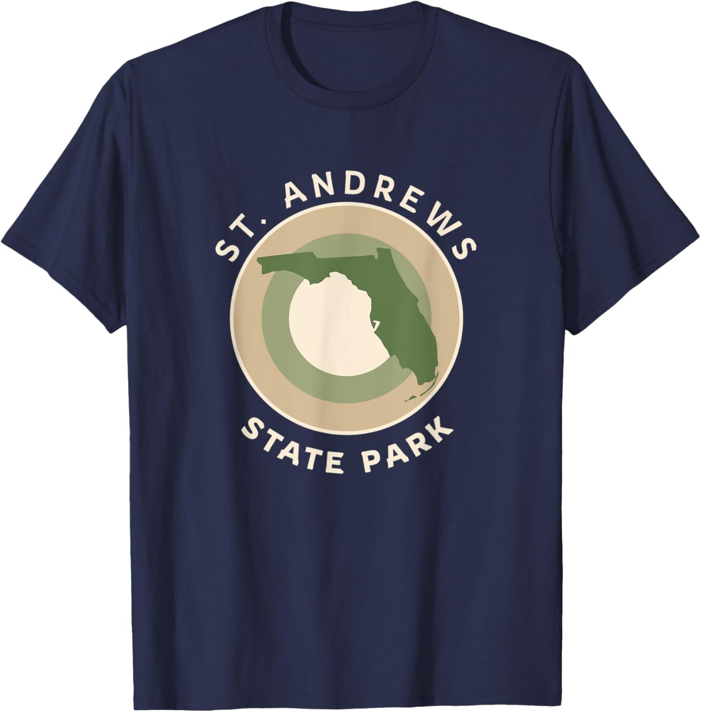 St Andrews State Park Florida FL Bullseye Trip Souvenir T-Shirt - T-Shirt | Navy