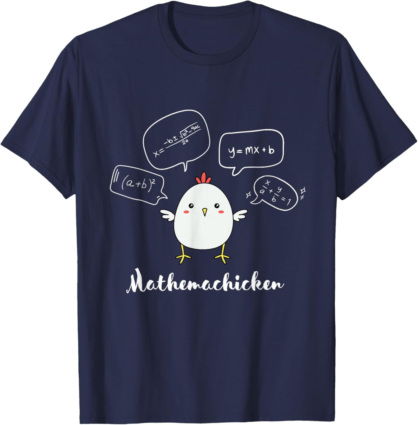 Mathemachicken Math Teacher Funny Mathematician T-Shirt - T-Shirt | Navy