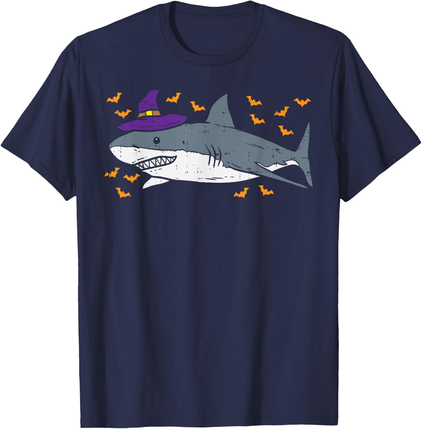 Shark Witch Funny Animal Halloween Men Women Kids Gift T-Shirt - T-Shirt | Navy