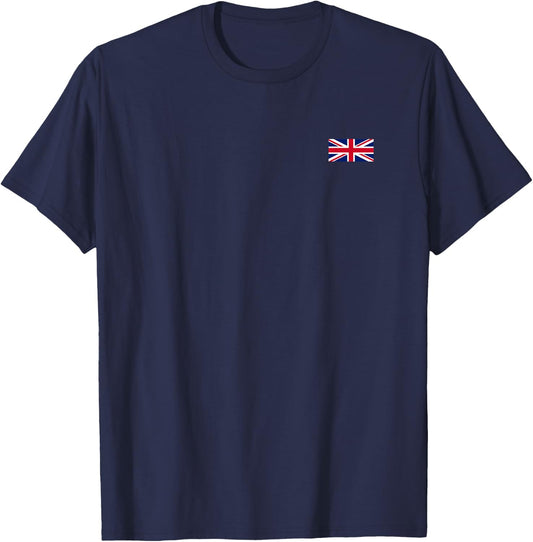 UK T Shirt Women Men Kids Left Chest Union Jack British Flag T-Shirt - T-Shirt | Navy