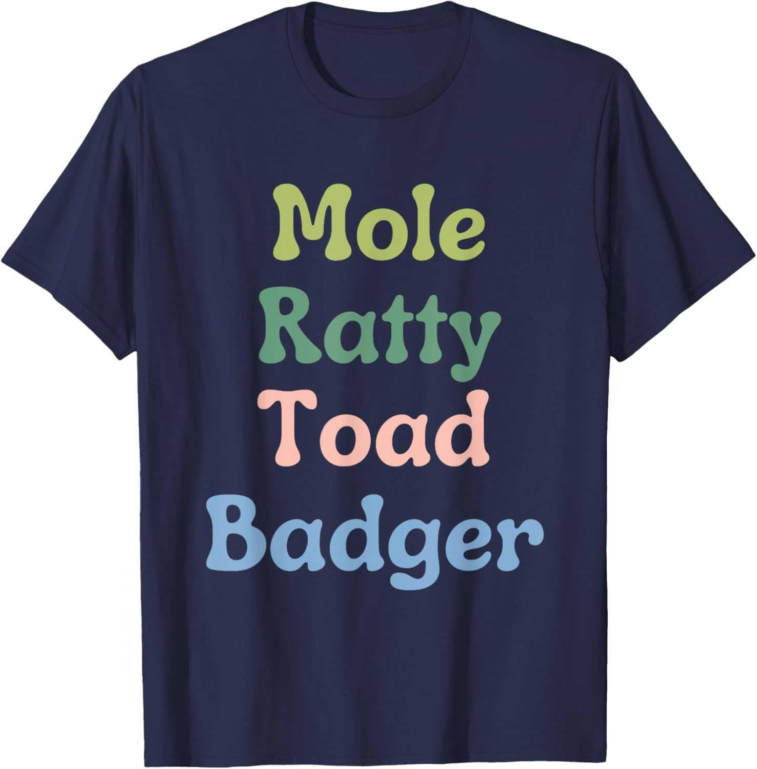 Wind in the Willows Character Funny T-Shirt - T-Shirt | Navy