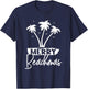 Merry Beachmas Palm Tree Beach Vacation Xmas Christmas Men Women T-Shirt - T-Shirt | Navy