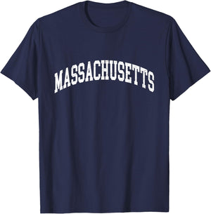 Massachusetts - Vintage / Worn Design - Classic T-Shirt - T-Shirt | Navy