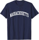 Massachusetts - Vintage / Worn Design - Classic T-Shirt - T-Shirt | Navy