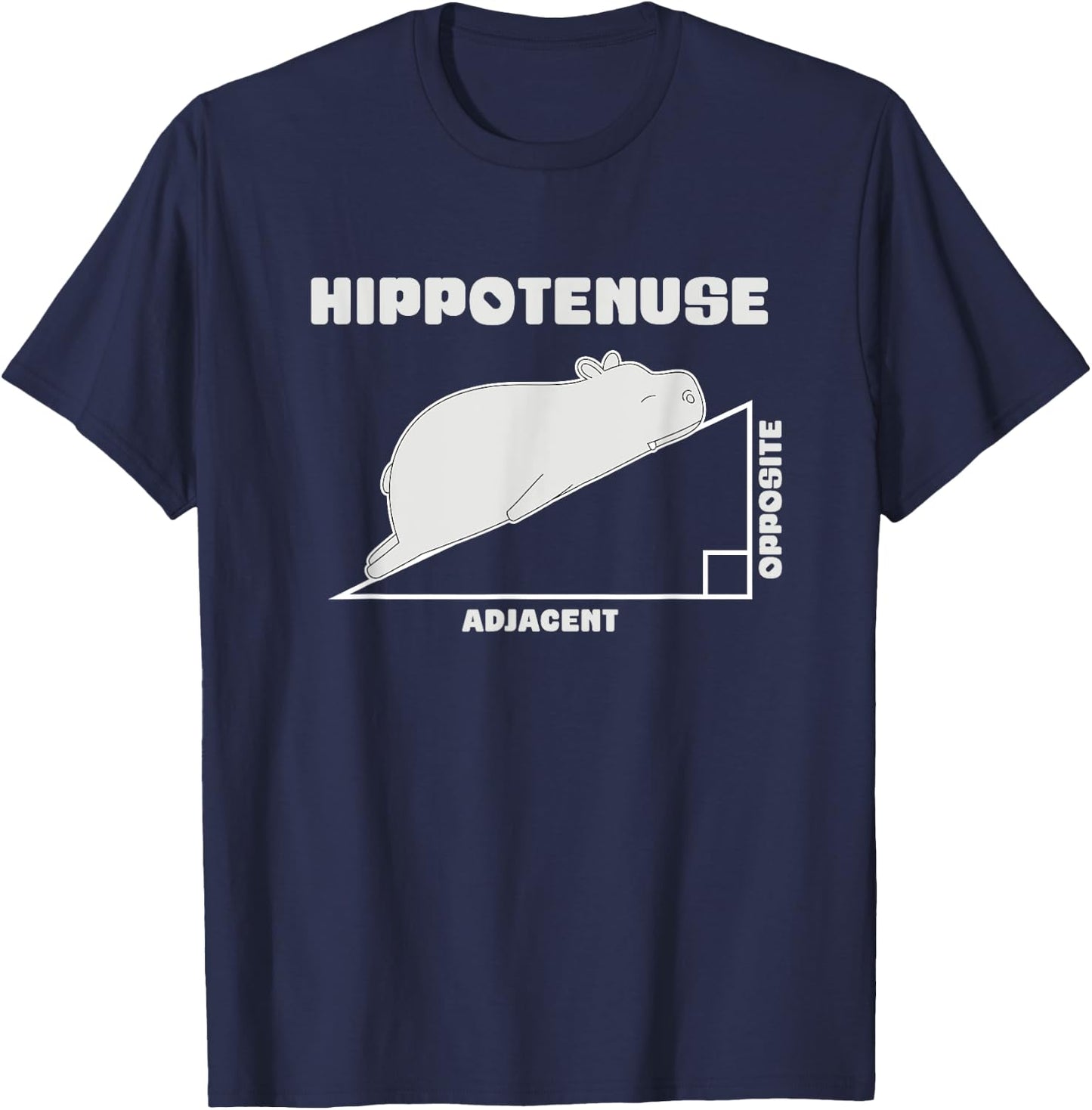 Mathematics Hippotenuse Hippo T-Shirt - T-Shirt | Navy
