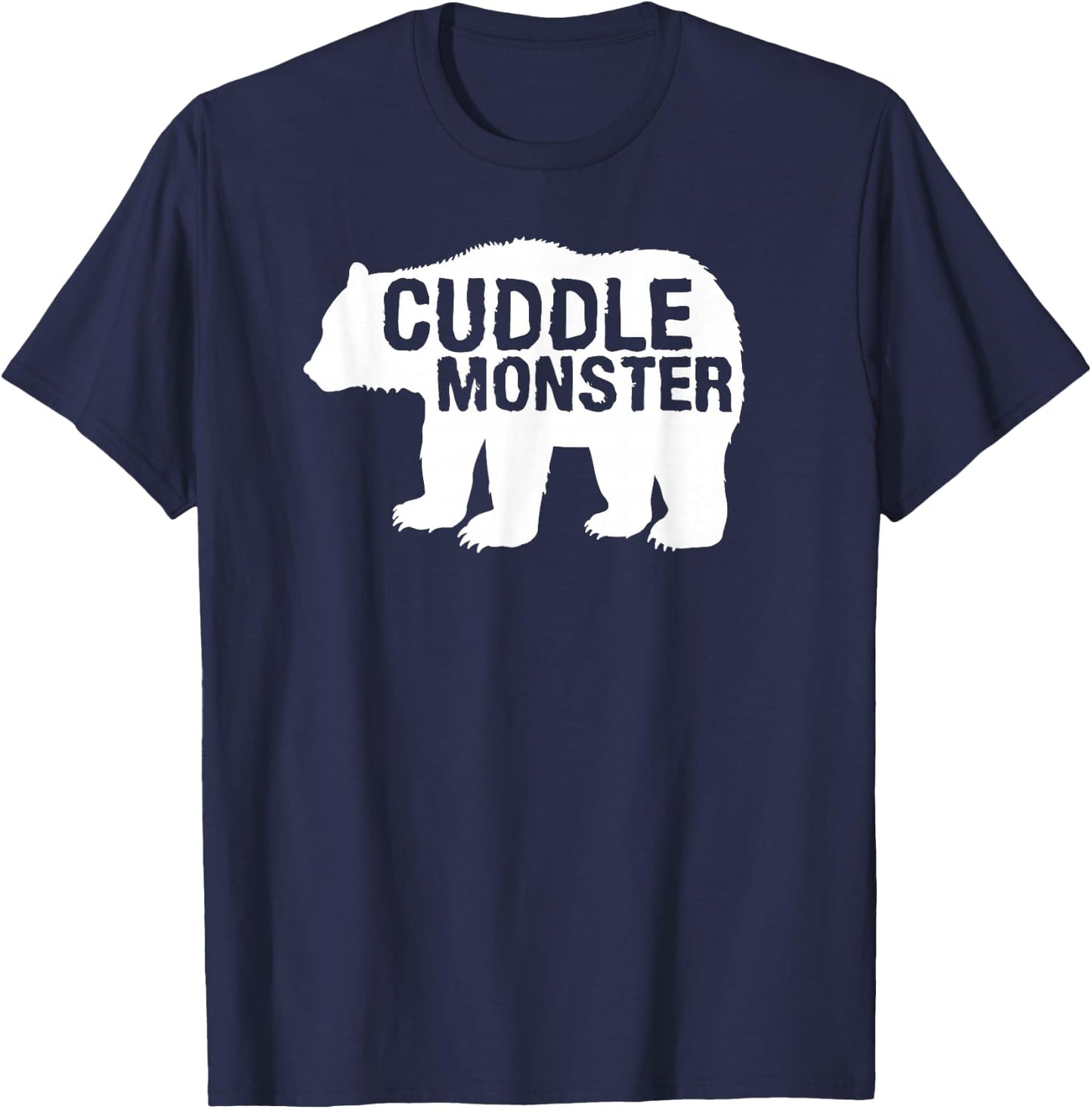 Cuddle Monster Bear Silhouette Fun Novelty T-Shirt - T-Shirt | Navy