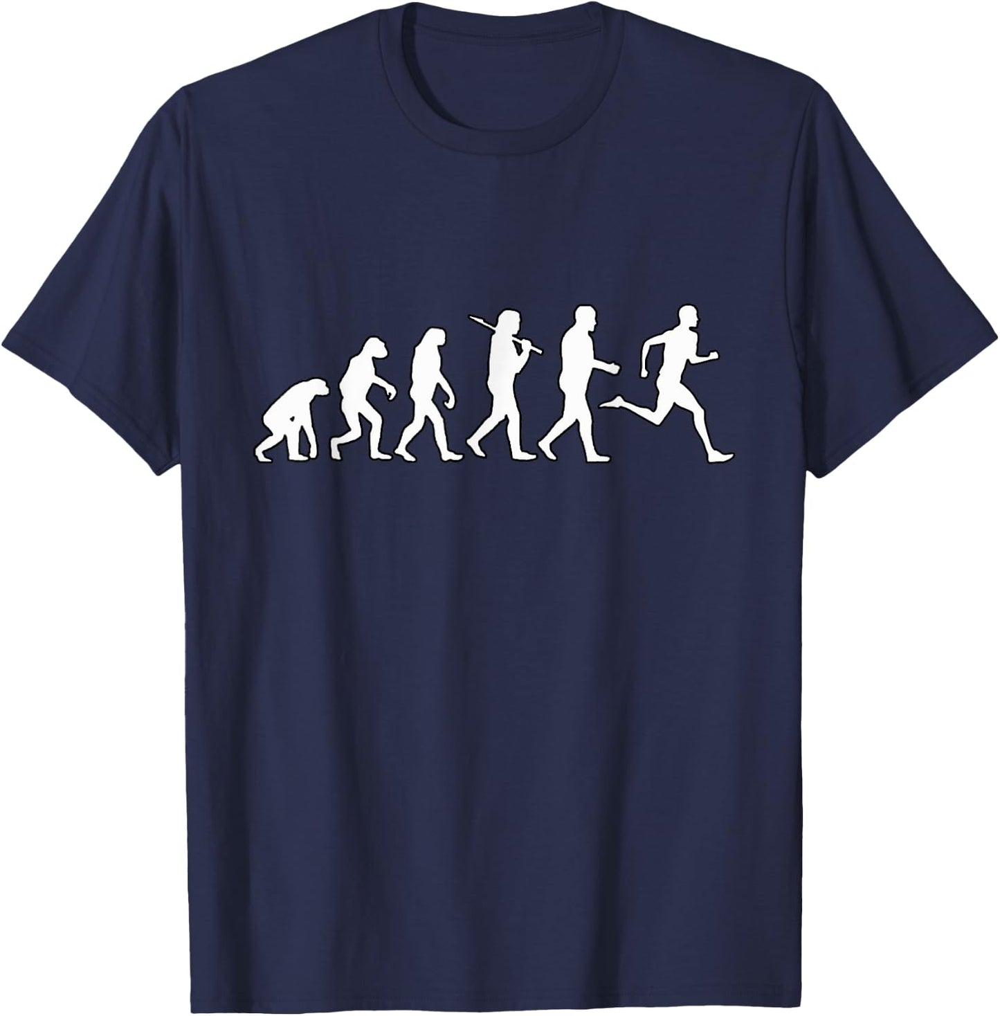Funny Evolution Of Man - Track Running Runner's T-Shirt - T-Shirt | Navy