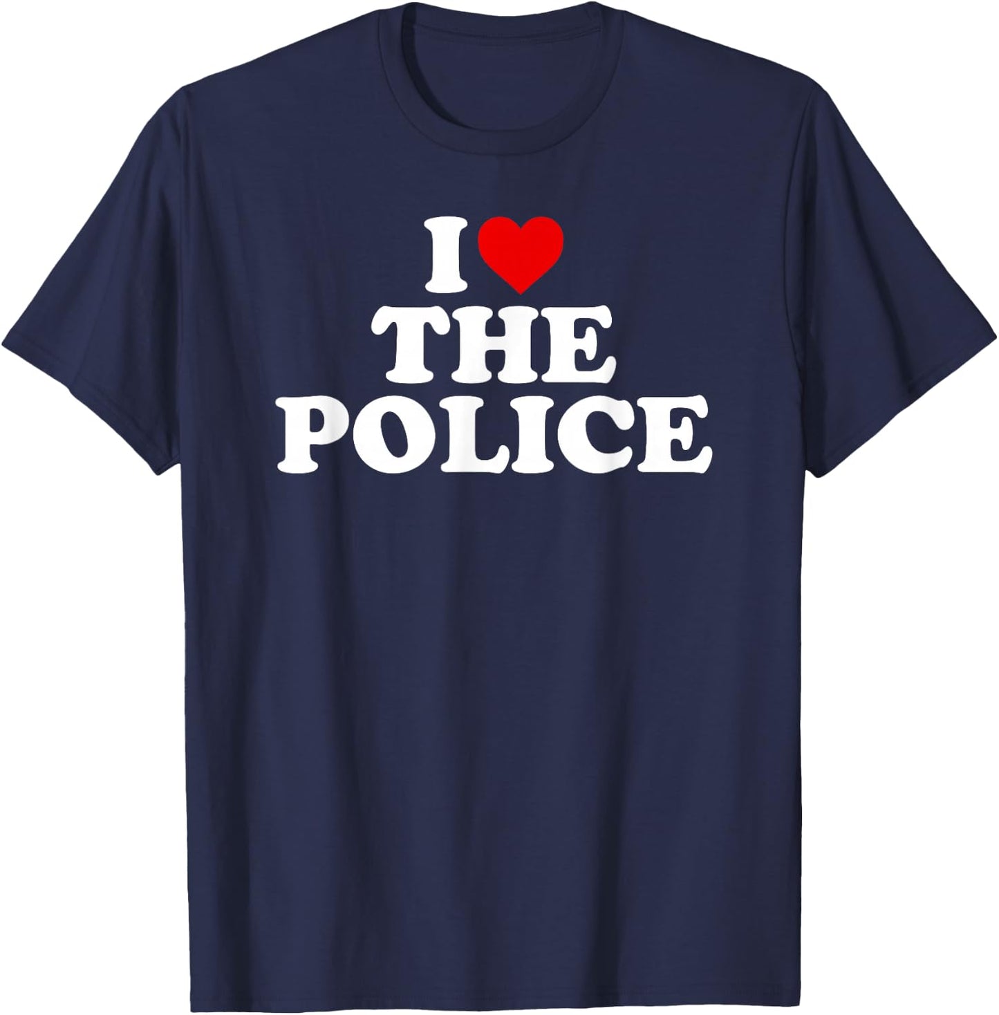 I Love The Police - Heart T-Shirt - T-Shirt | Navy