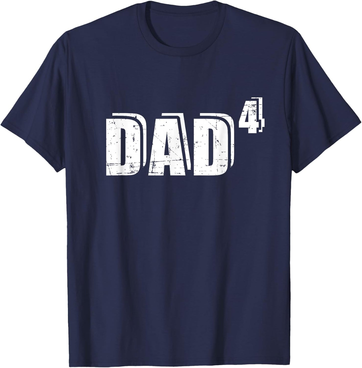 Vierfach Papa Vater hoch 4 T-Shirt - T-Shirt | Navy