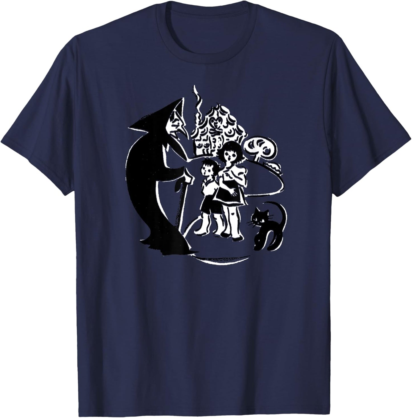 Vintage Fairytales Old Wicked Witch Hansel and Gretel T-Shirt - T-Shirt | Navy