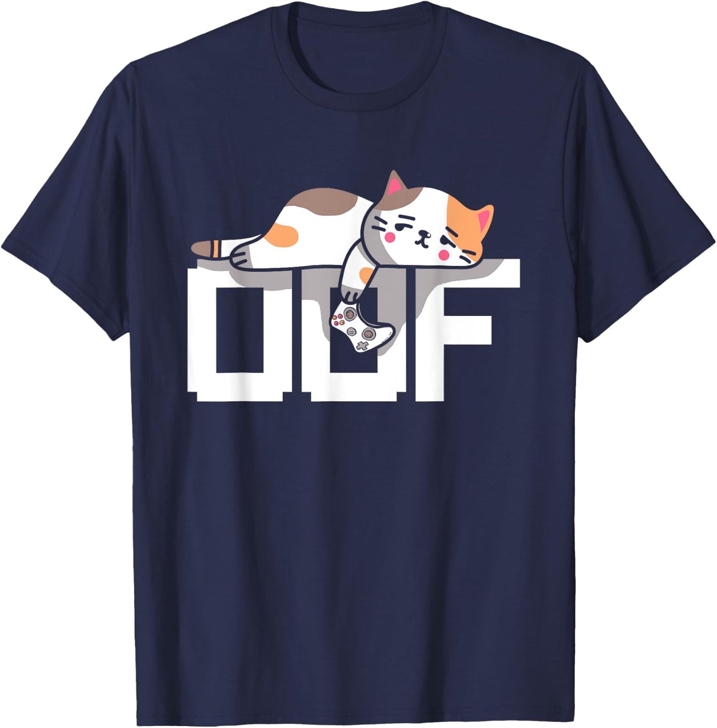 Oof Gamer Meme Noob Internet Culture Gamer Cat Men Women Girls Kids T-Shirt - T-Shirt | Navy