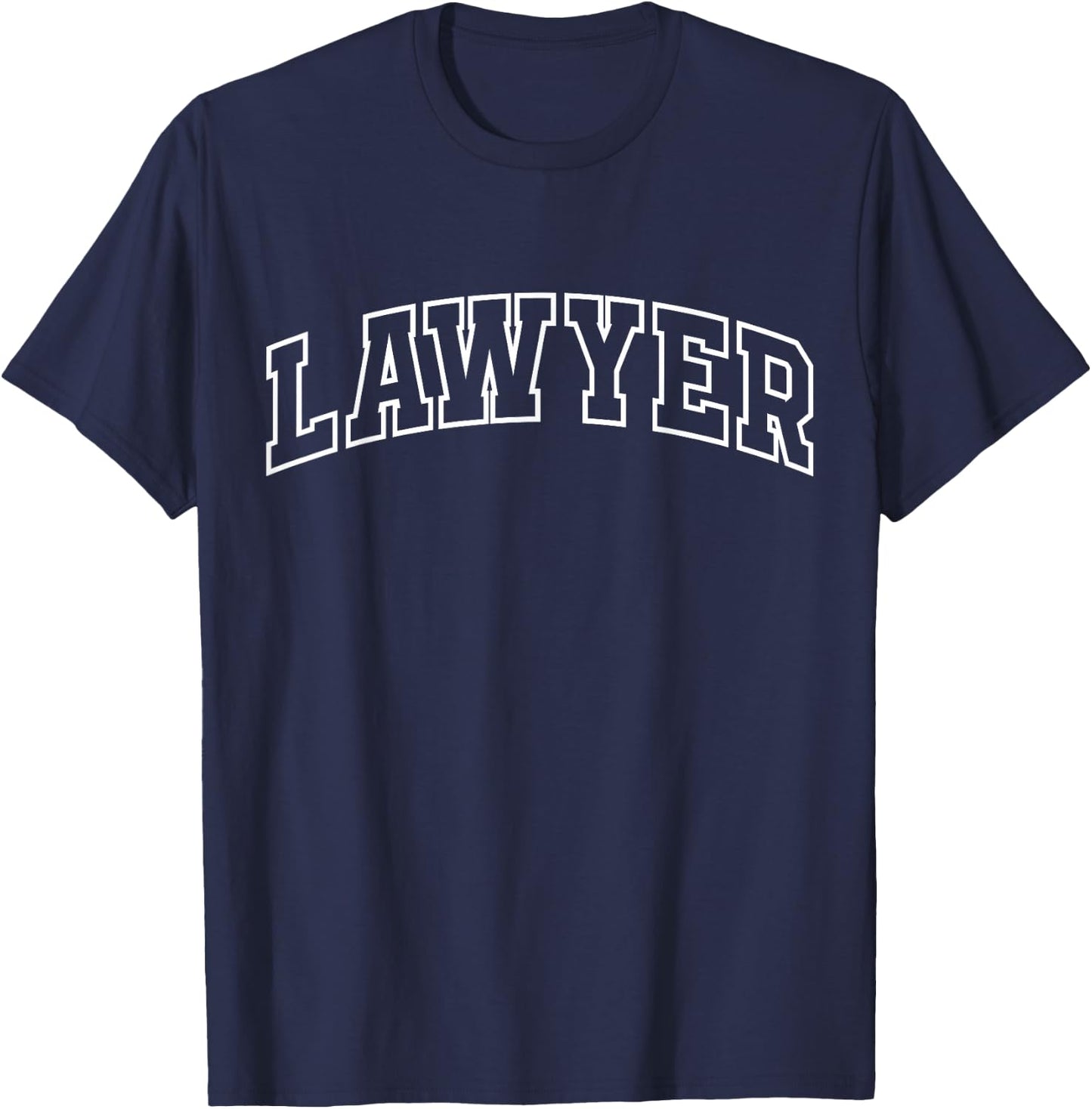 Lawyer Funny Athletic Lettering Law Student Gifts Men Women T-Shirt - T-Shirt | Navy