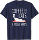Coffee Cats Yoga Mats Cute Yogic Exercise Yoga Lover Gift T-Shirt - T-Shirt | Navy