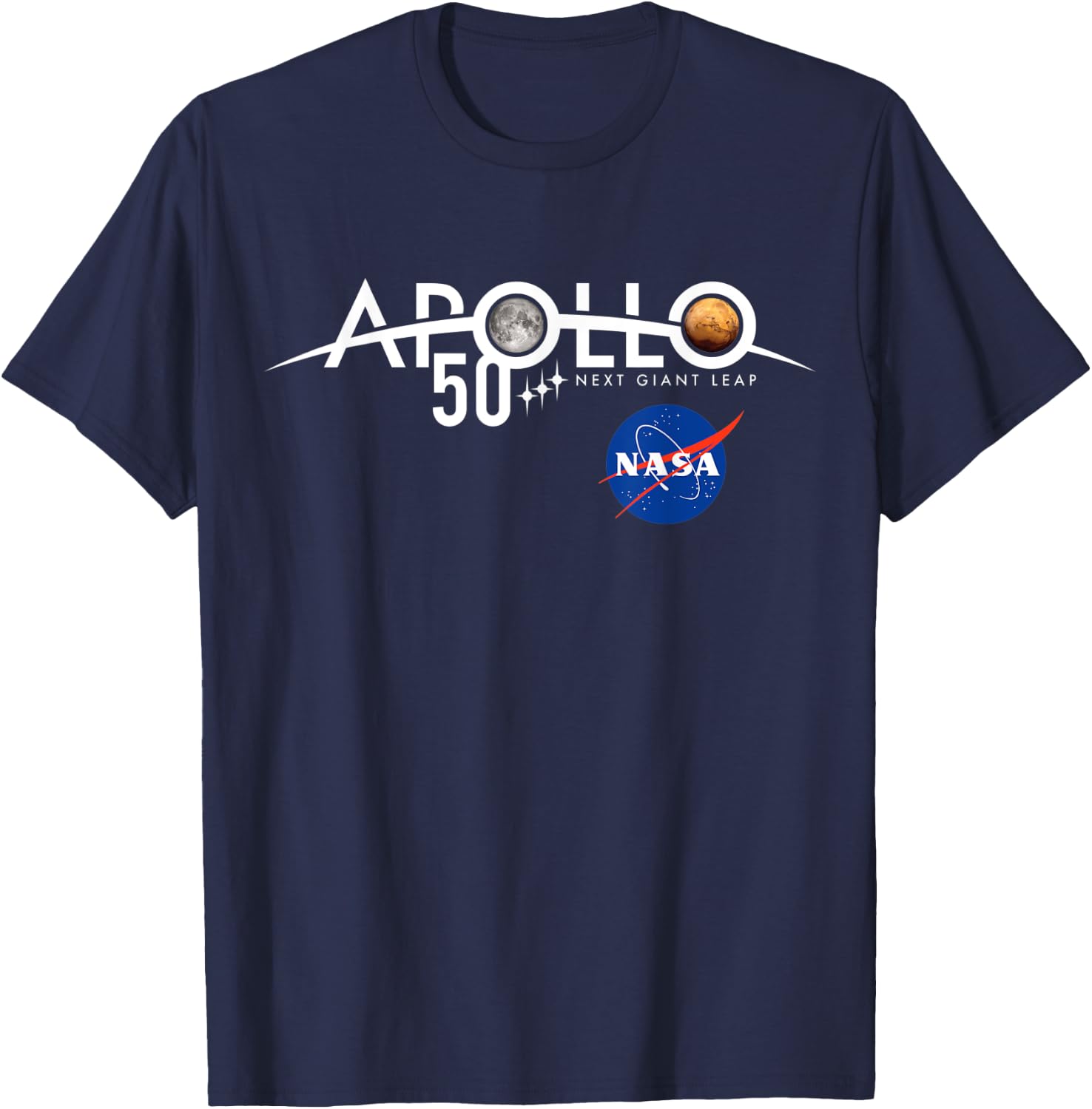 Apollo 11 50th Anniversary Logo Design - NASA Space T-Shirt - T-Shirt | Navy