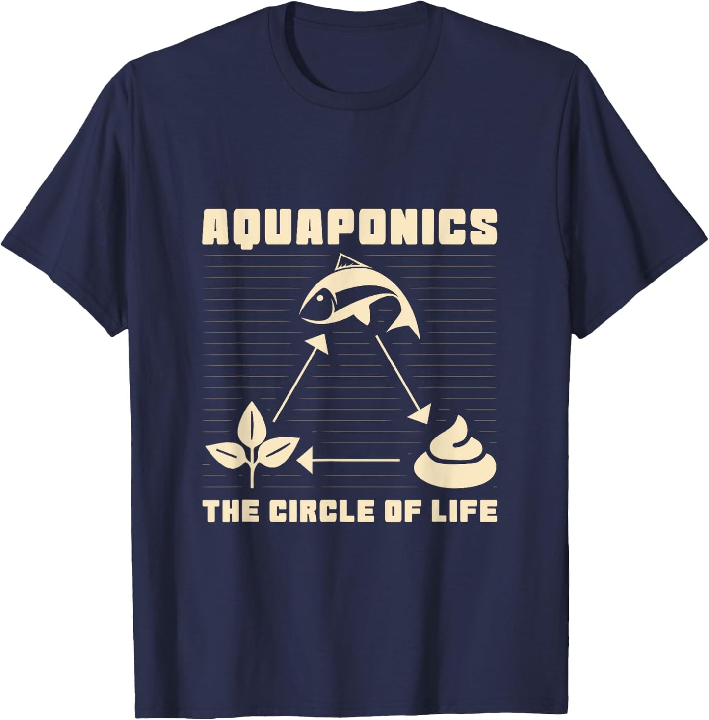 Aquaponics The Circle Of Life Hydroponics Apparel T-Shirt - T-Shirt | Navy